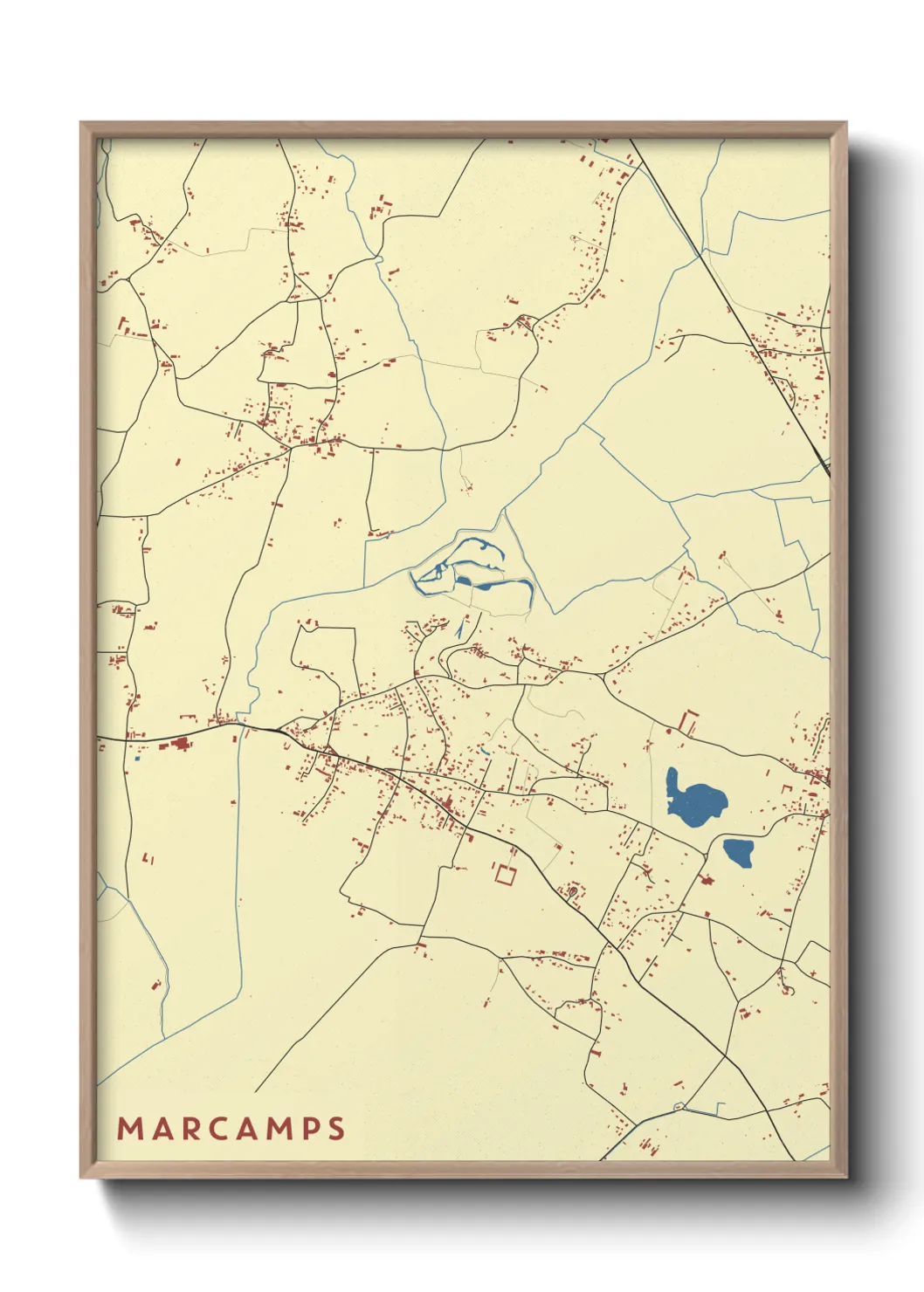 Une affiche de carte sur Marcamps