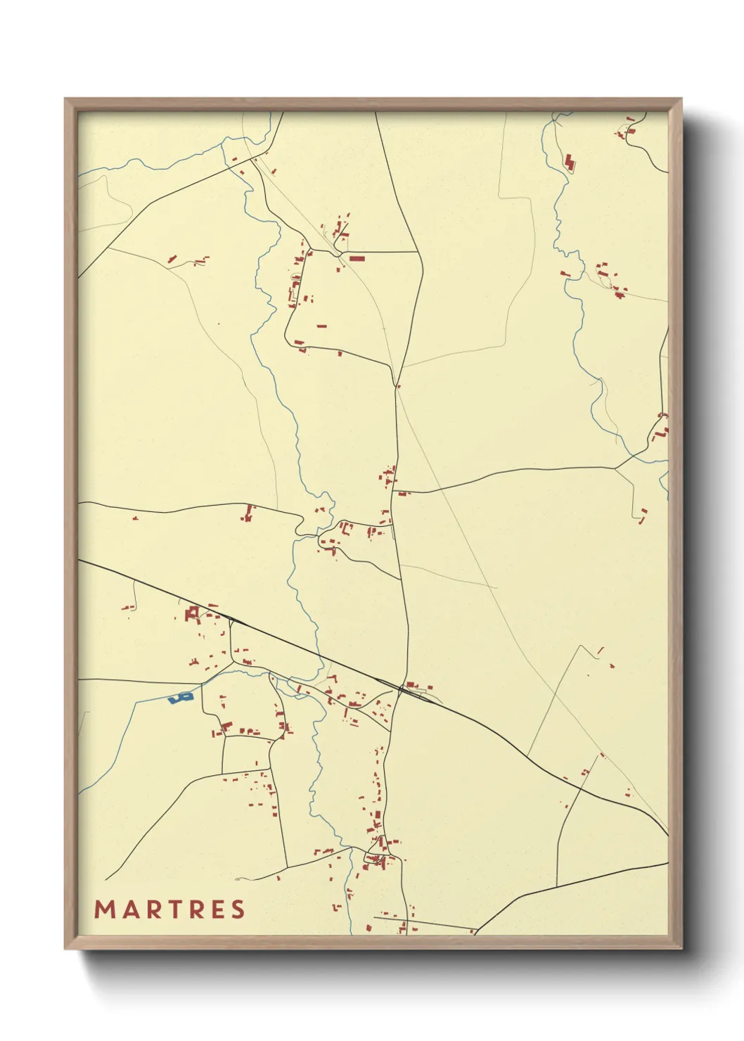 Une affiche de carte sur Martres