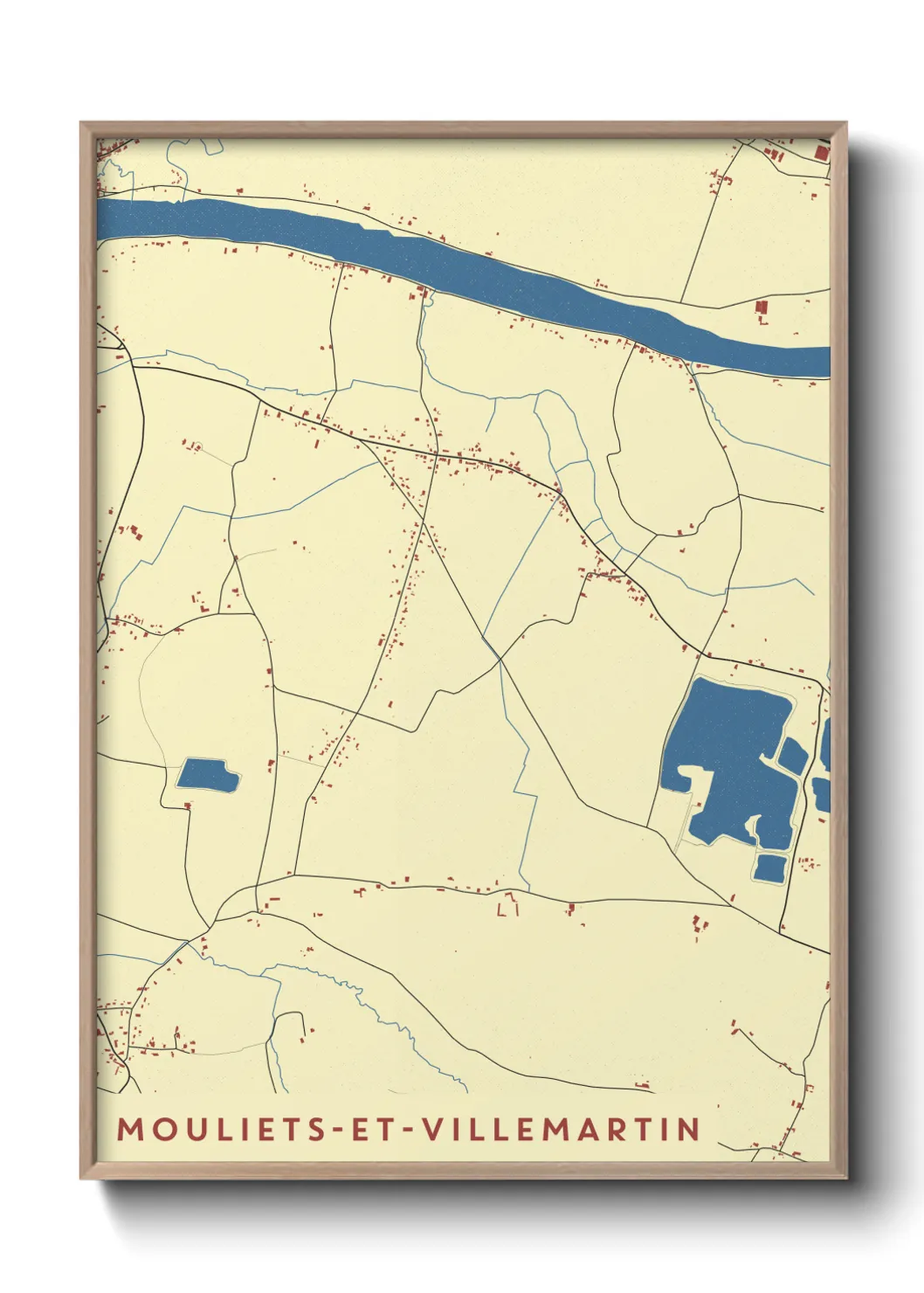 Une affiche de carte sur Mouliets-et-Villemartin