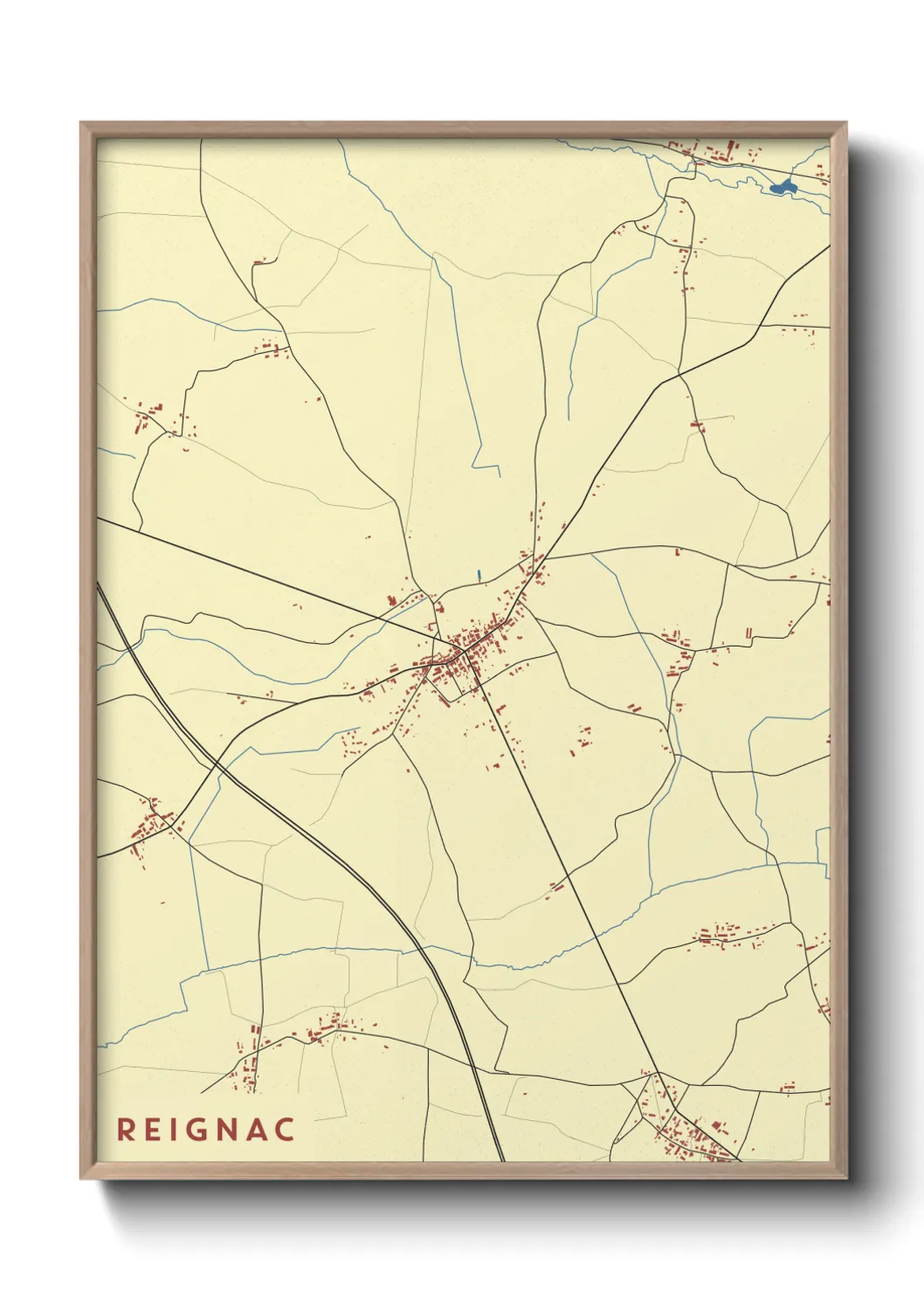 Une affiche de carte sur Reignac