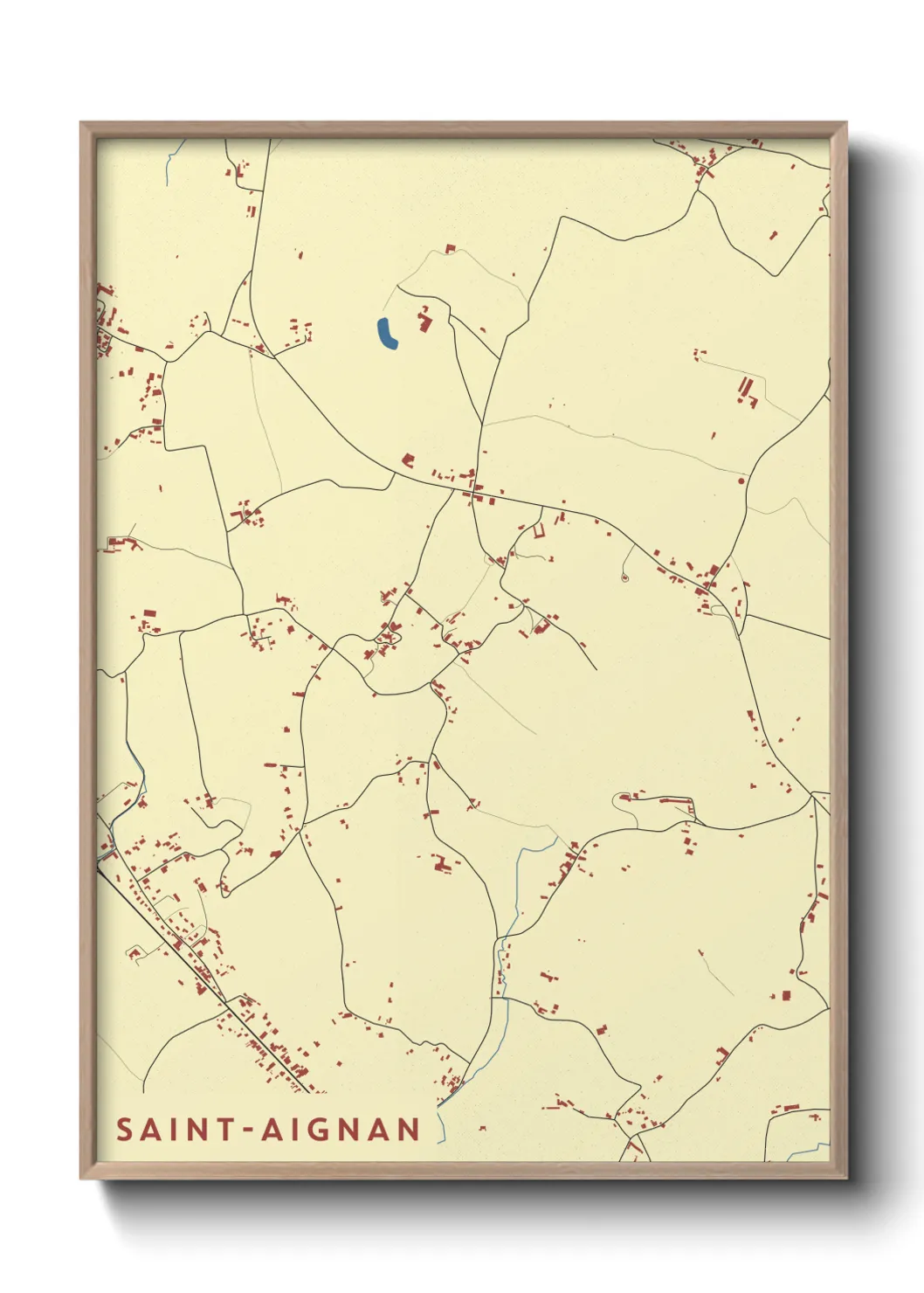 Une affiche de carte sur Saint-Aignan