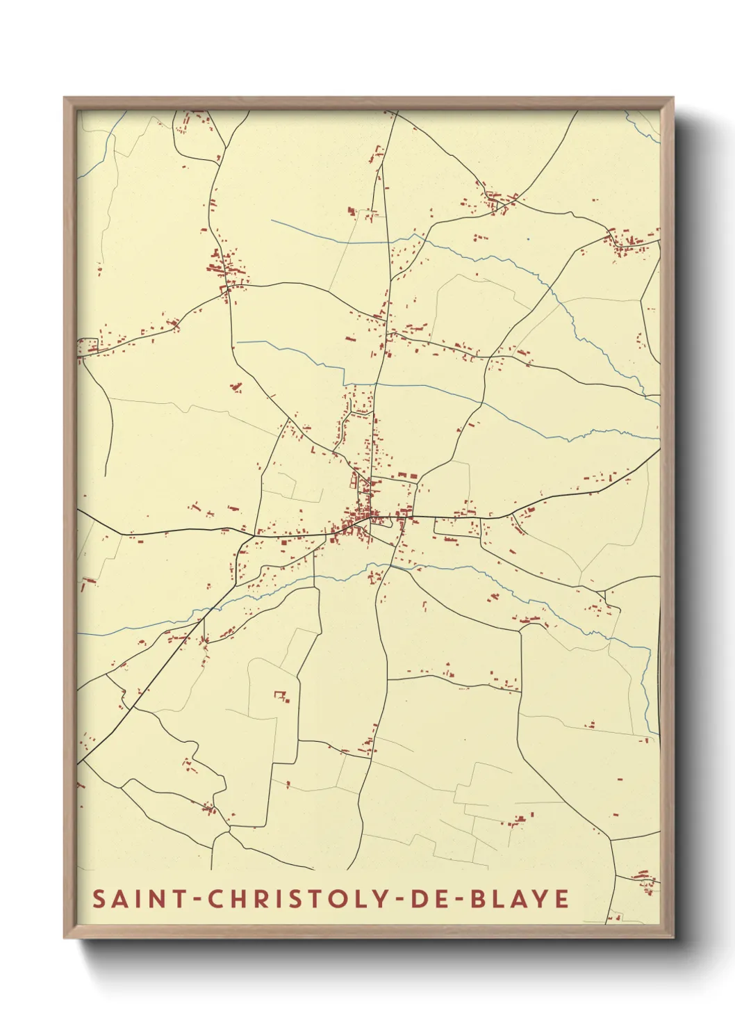 Une affiche de carte sur Saint-Christoly-de-Blaye