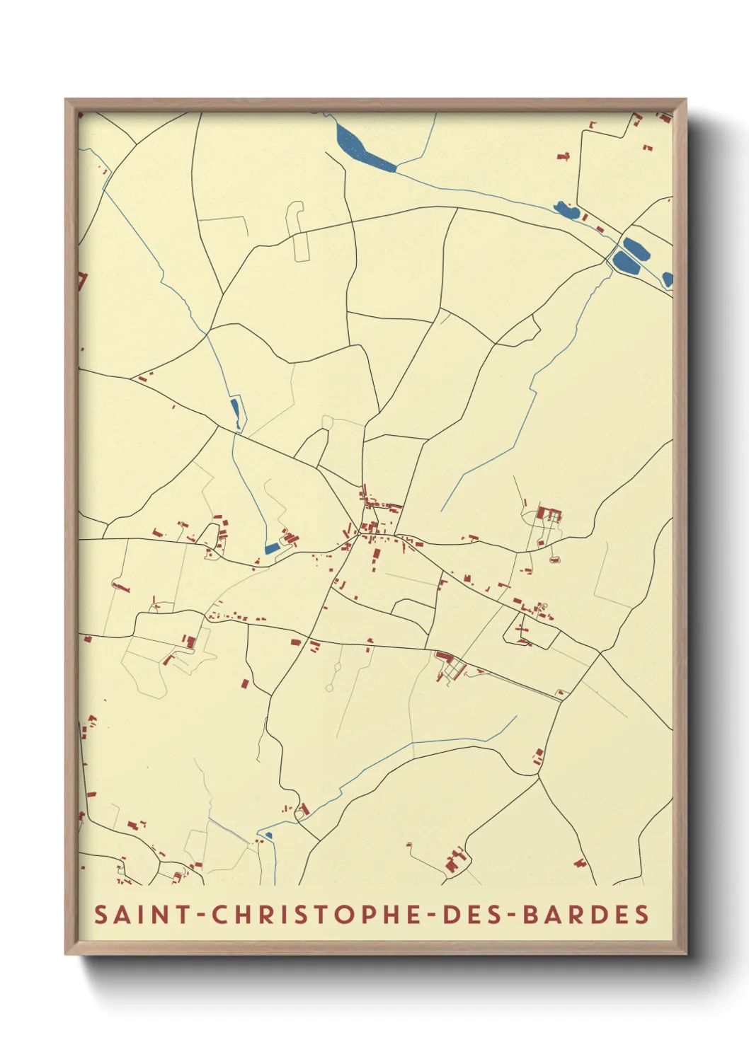 Un poster carteSaint-Christophe-des-Bardes