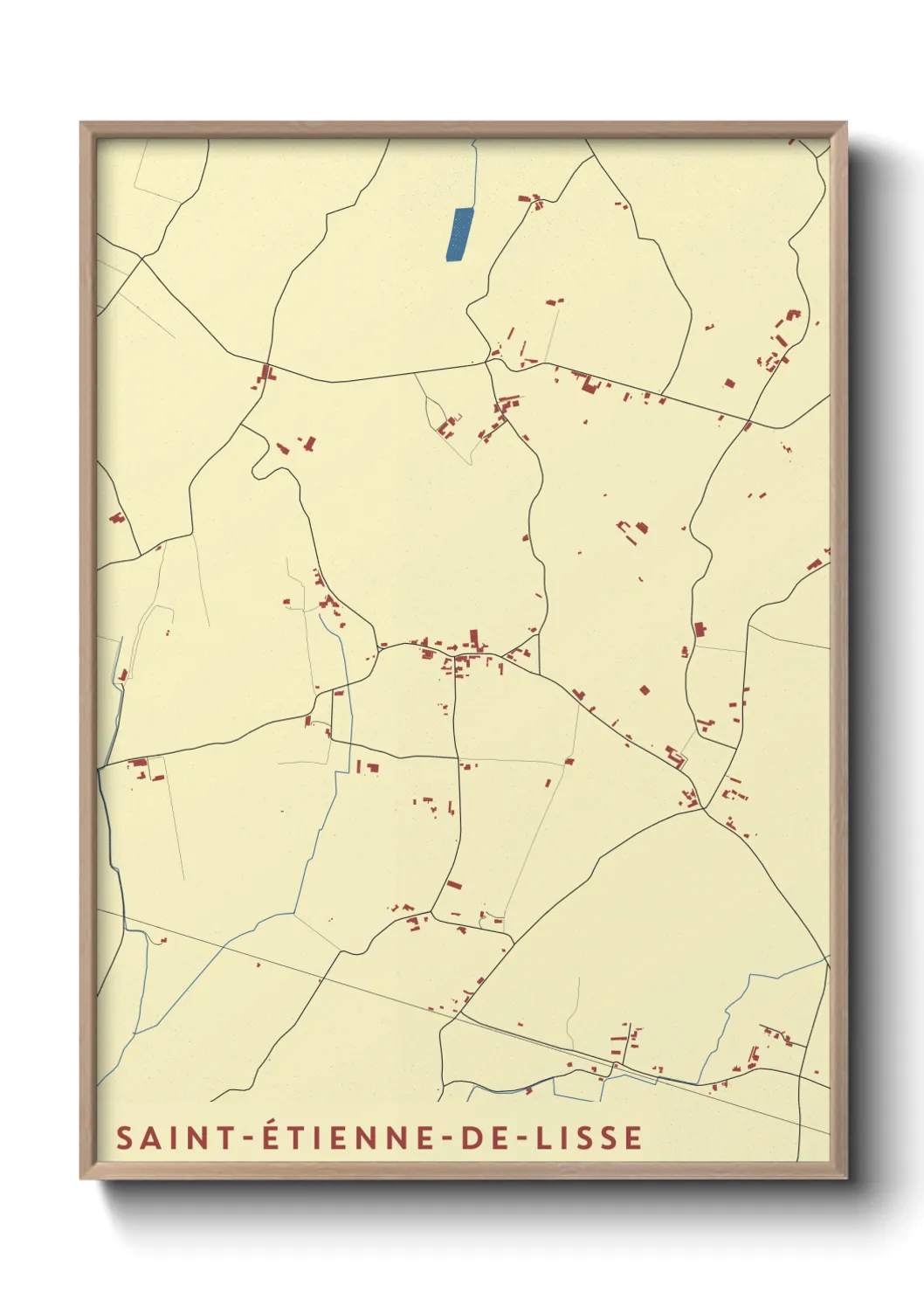 Une affiche de carte sur Saint-Étienne-de-Lisse