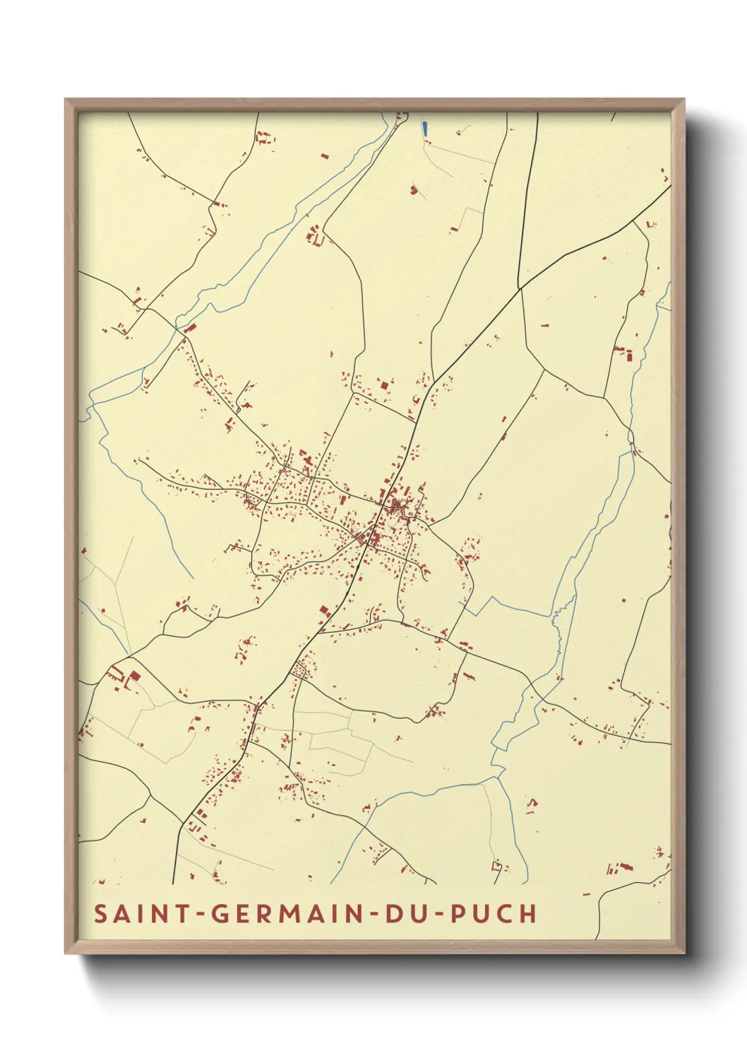 Une affiche de carte sur Saint-Germain-du-Puch