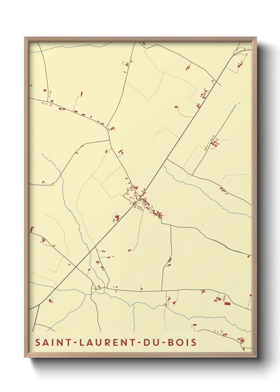 Une affiche de carte sur Saint-Laurent-du-Bois