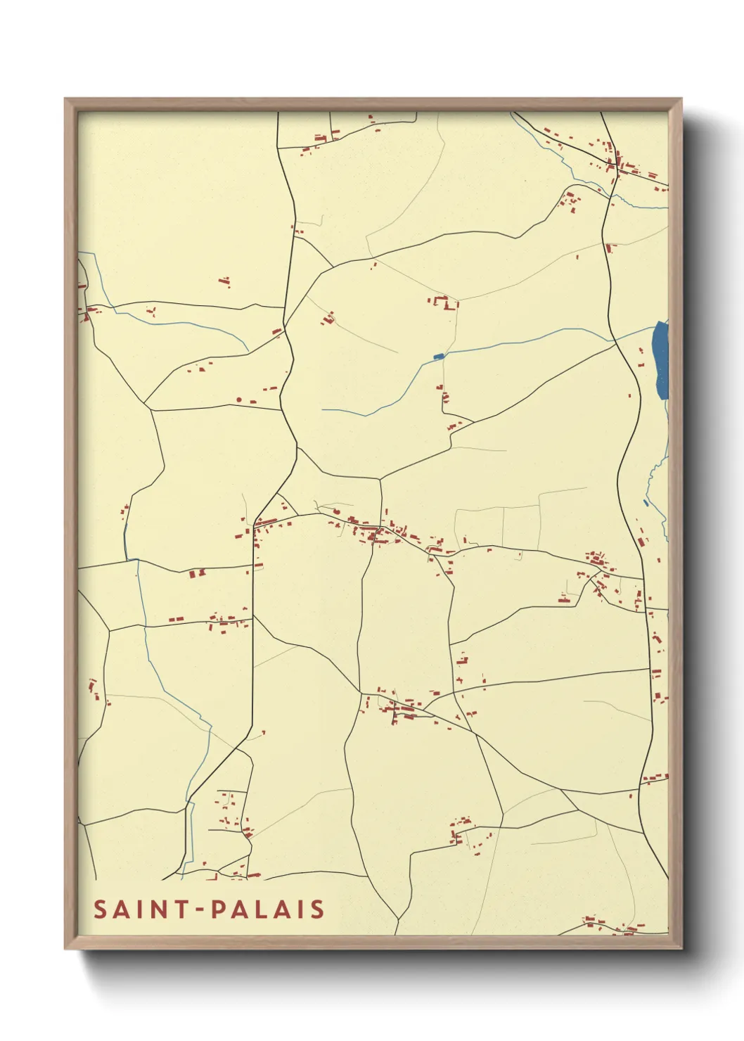 Une affiche de carte sur Saint-Palais