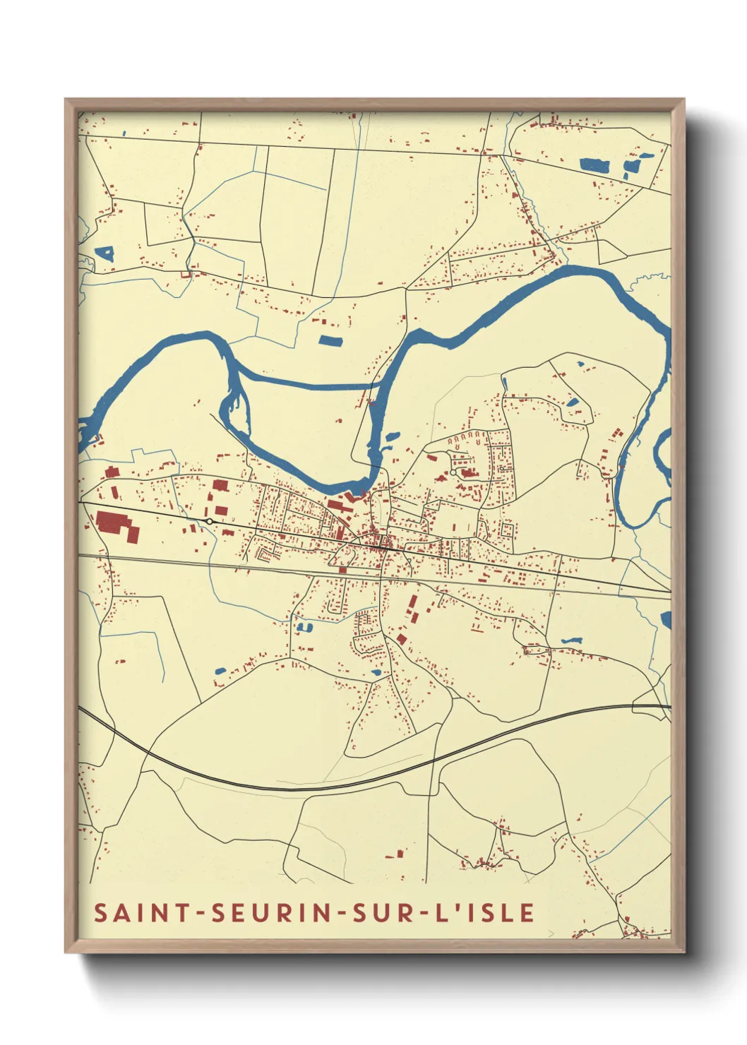 Un poster carteSaint-Seurin-sur-l'Isle