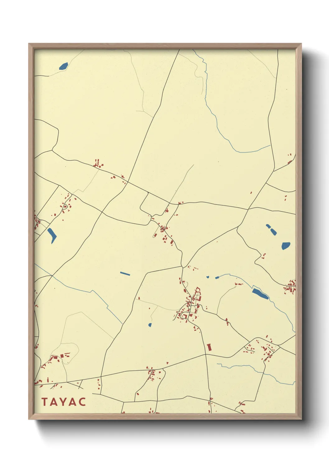 Une affiche de carte sur Tayac