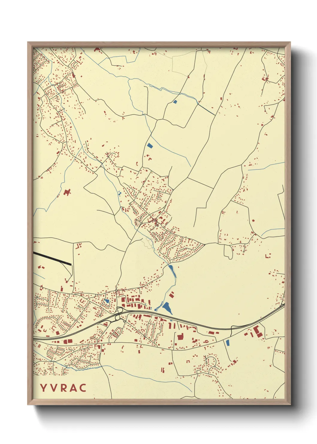 Une affiche de carte sur Yvrac