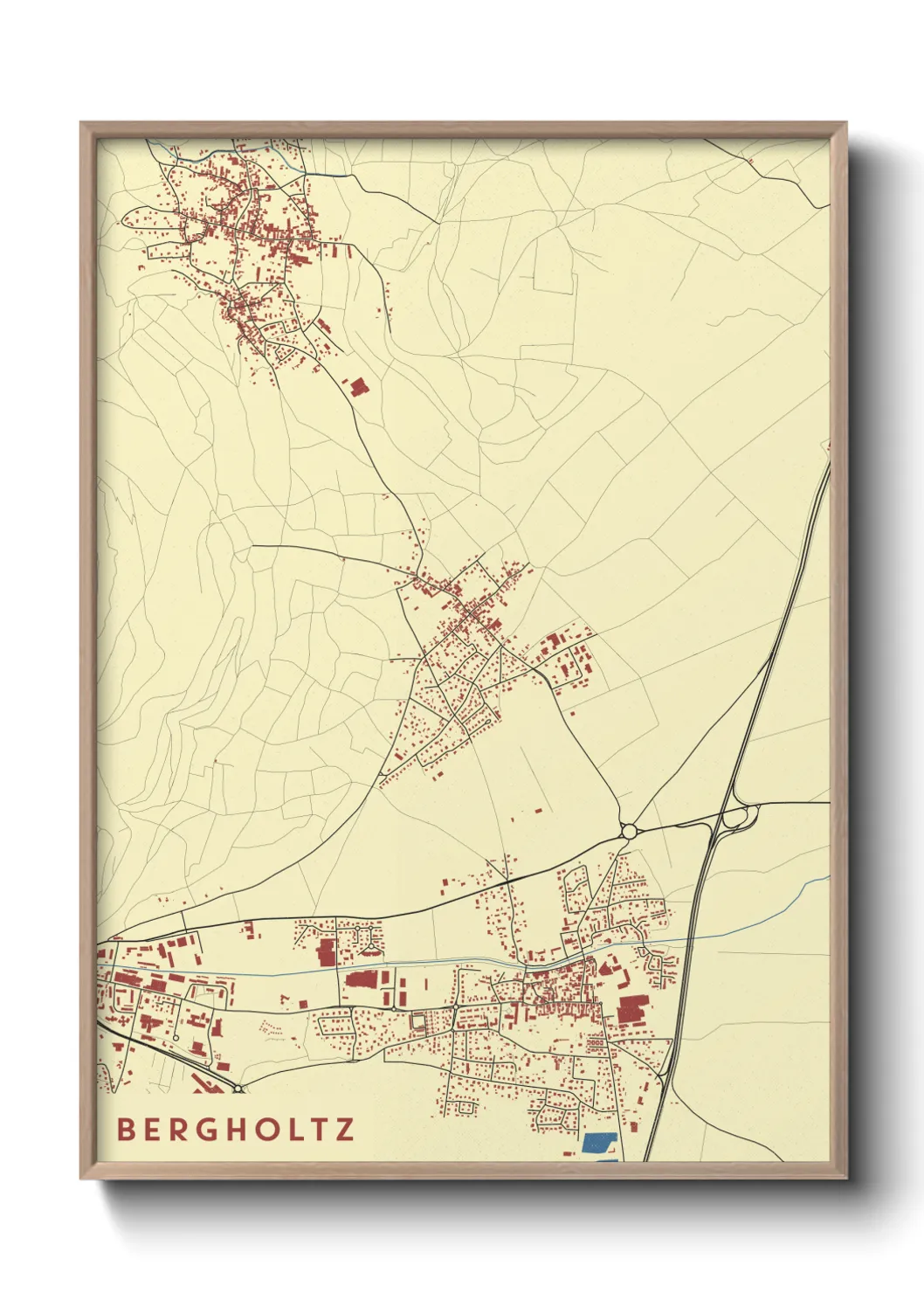 Une affiche de carte sur Bergholtz