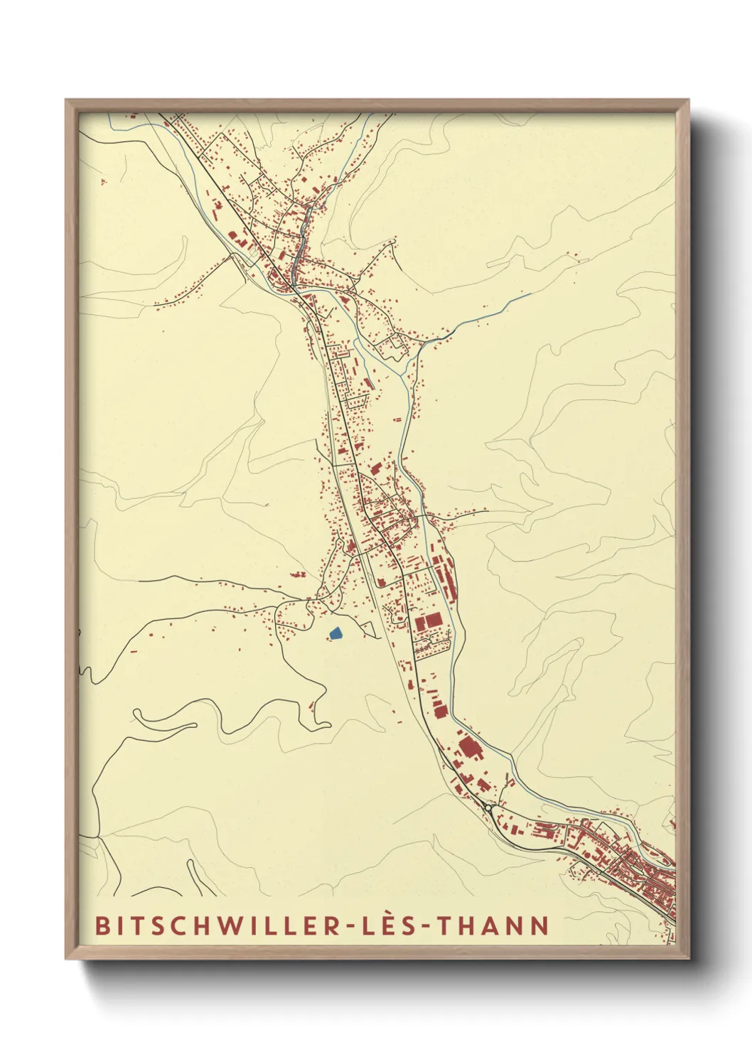 Une affiche de carte sur Bitschwiller-lès-Thann