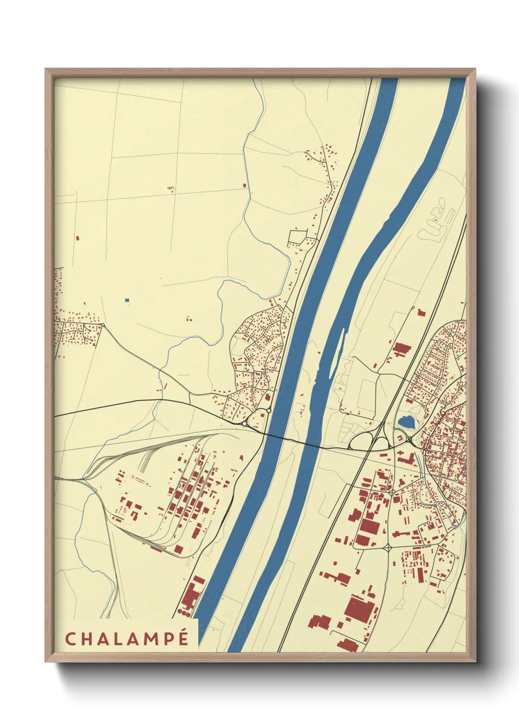 Une affiche de carte sur Chalampé