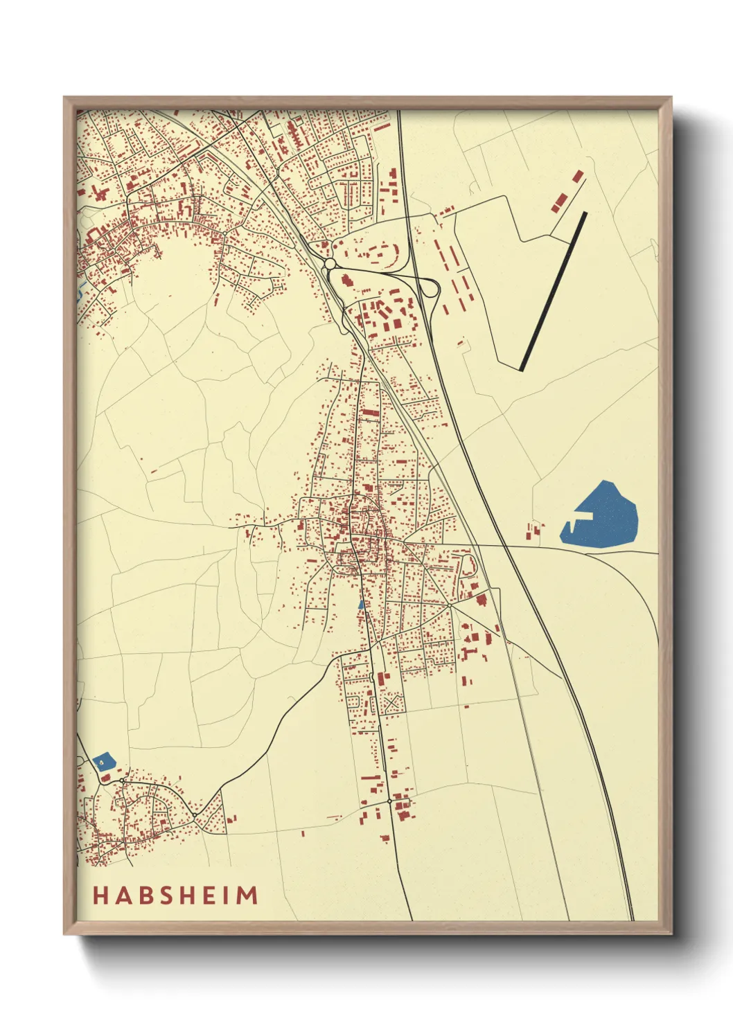 Une affiche de carte sur Habsheim