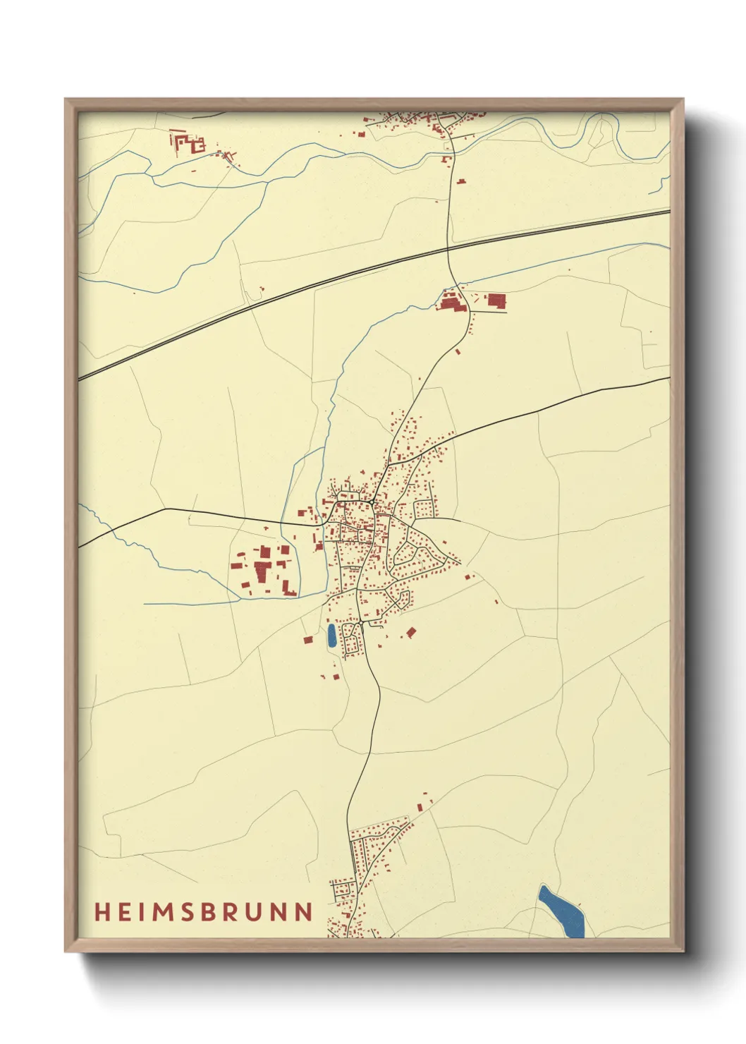 Une affiche de carte sur Heimsbrunn