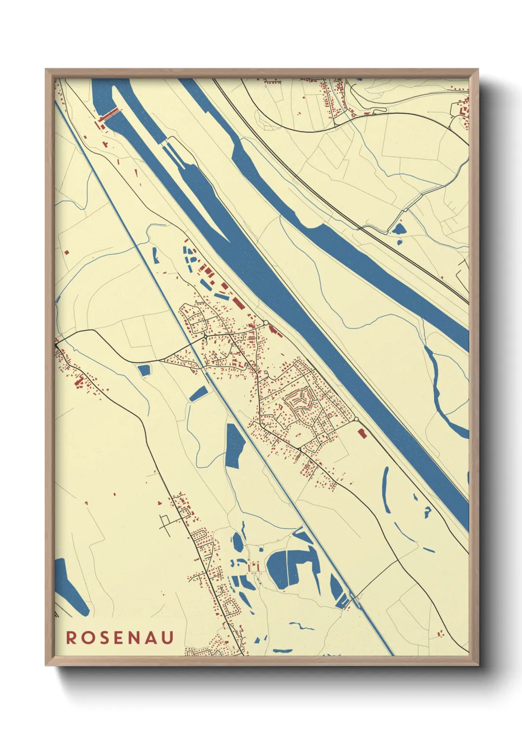 Une affiche de carte sur Rosenau