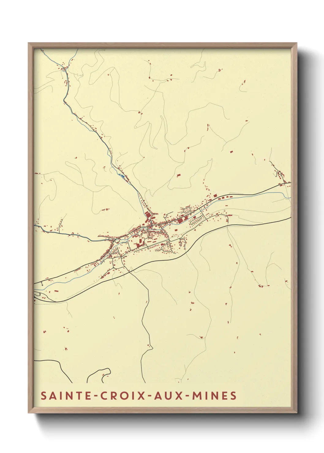 Une affiche de carte sur Sainte-Croix-aux-Mines