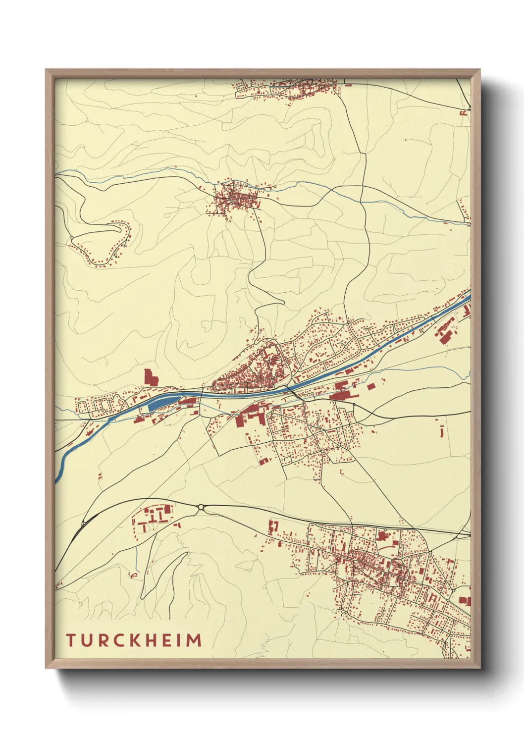 Une affiche de carte sur Turckheim
