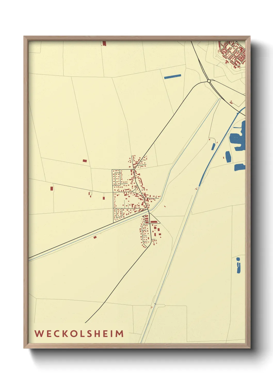Une affiche de carte sur Weckolsheim