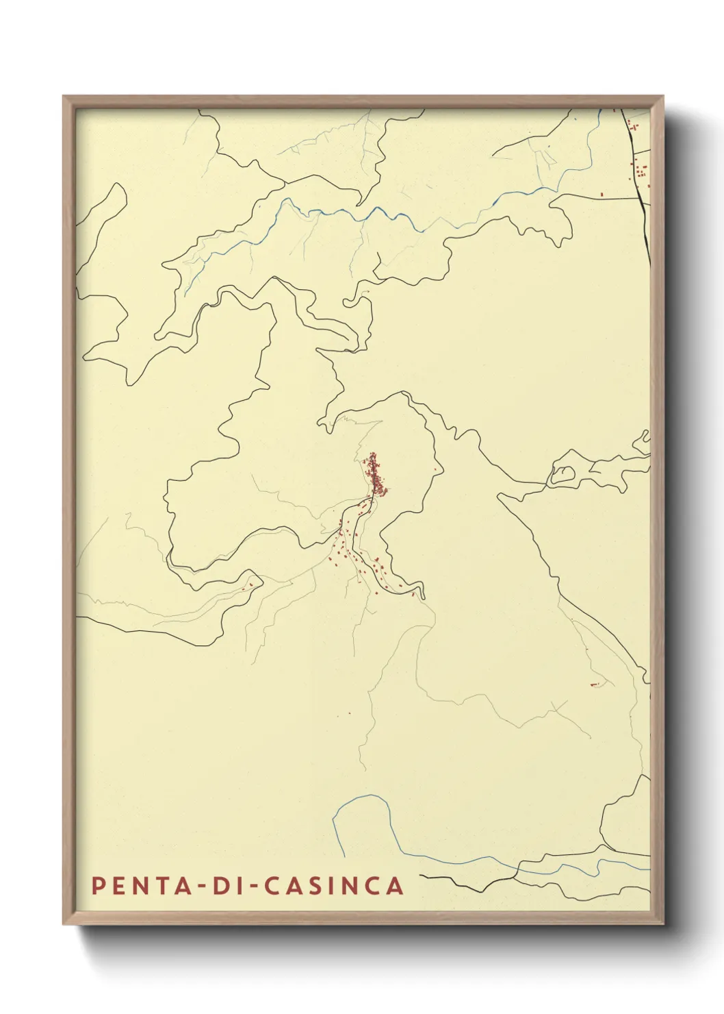 Une affiche de carte sur Penta-di-Casinca