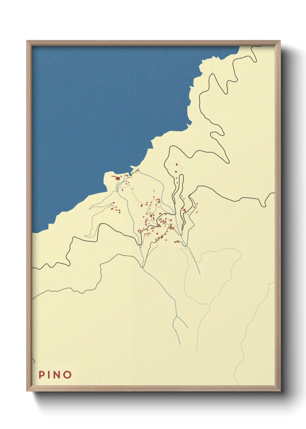 Une affiche de carte sur Pino