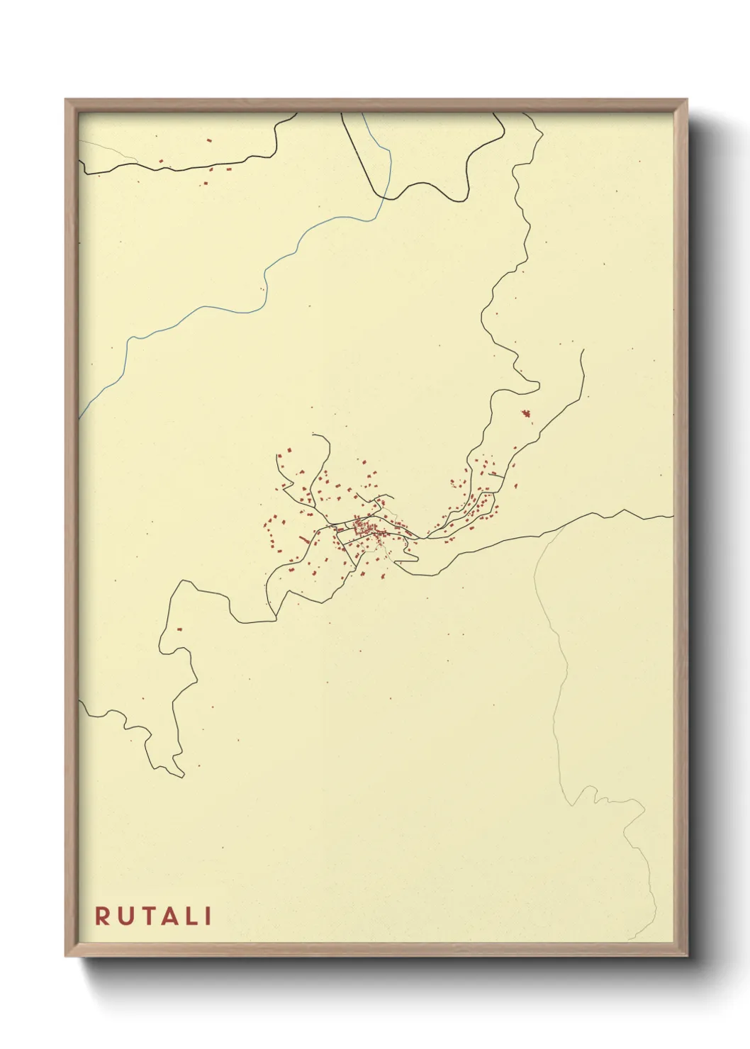 Une affiche de carte sur Rutali