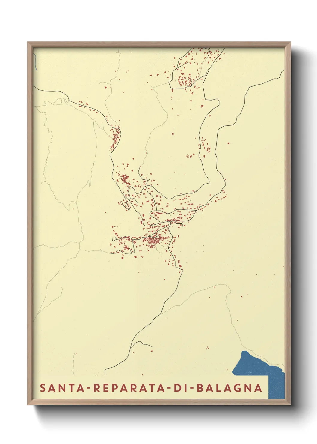 Une affiche de carte sur Santa-Reparata-di-Balagna