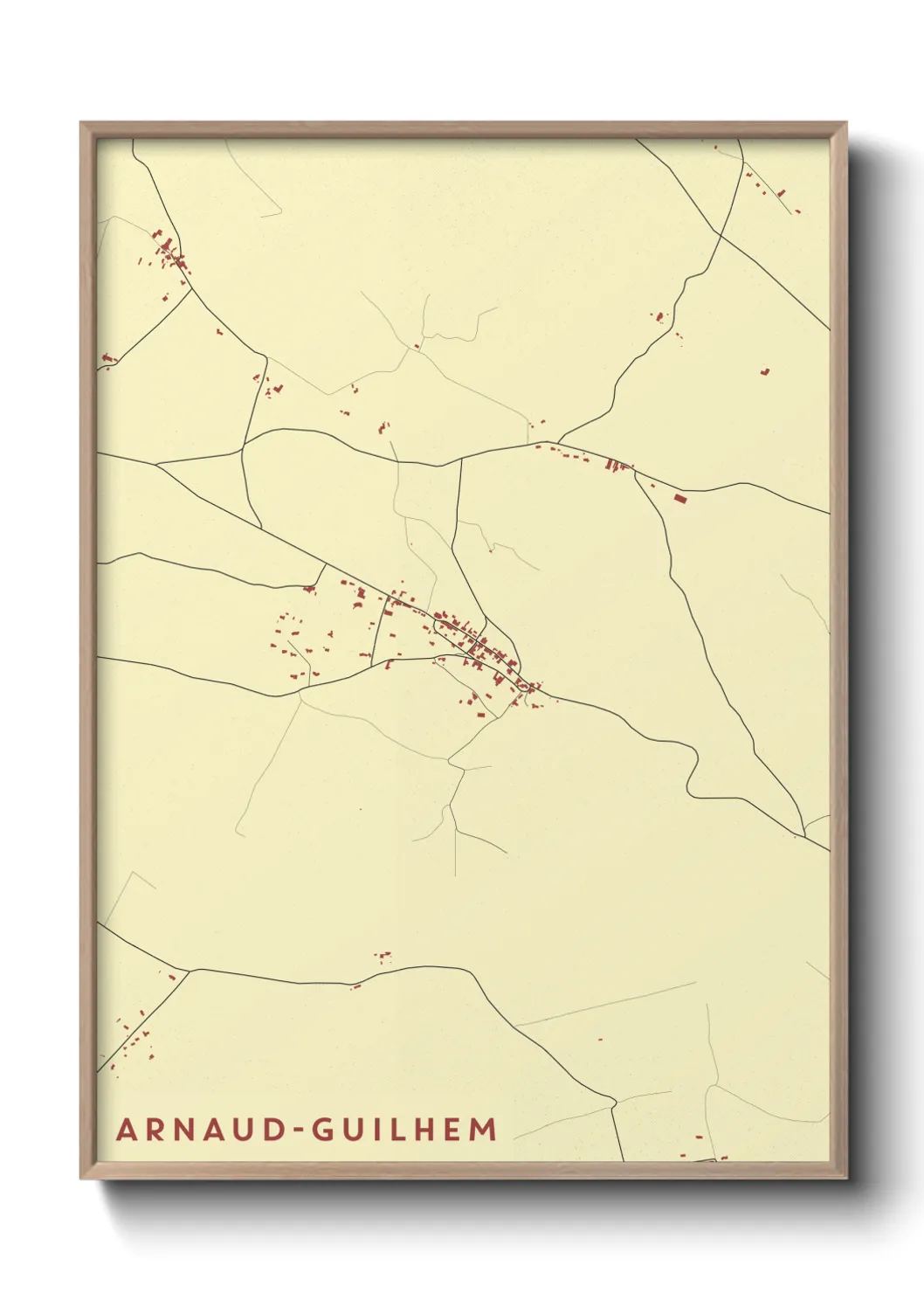 Une affiche de carte sur Arnaud-Guilhem
