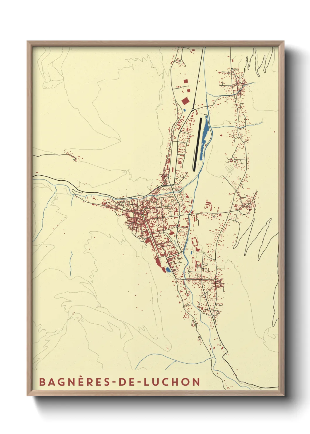 Une affiche de carte sur Bagnères-de-Luchon
