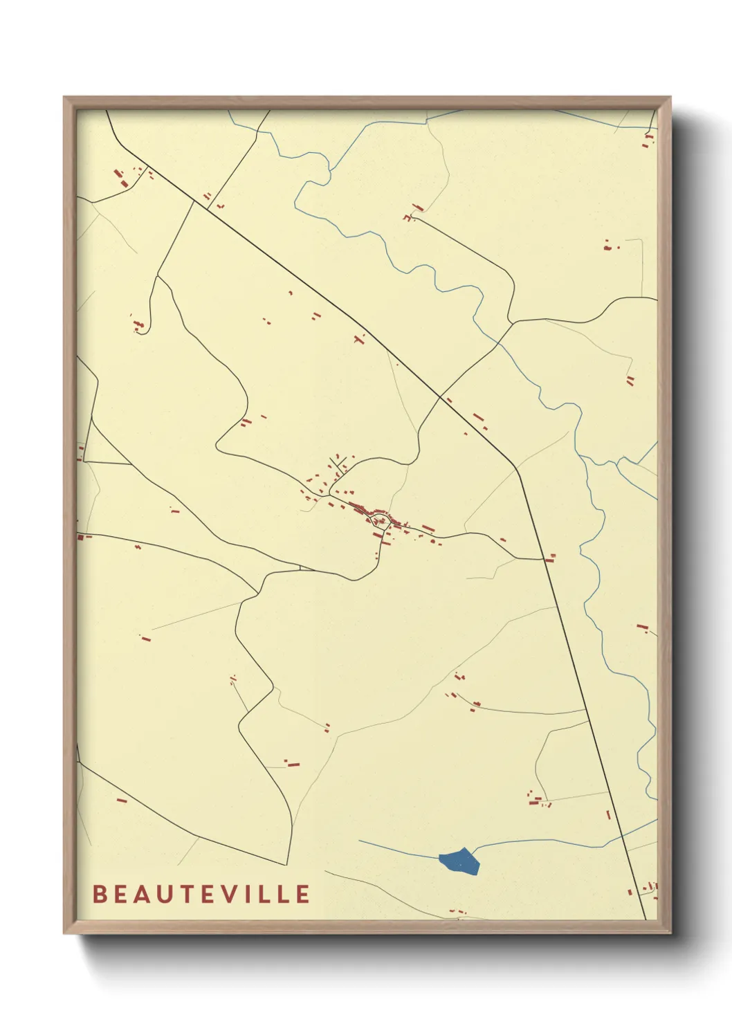 Une affiche de carte sur Beauteville