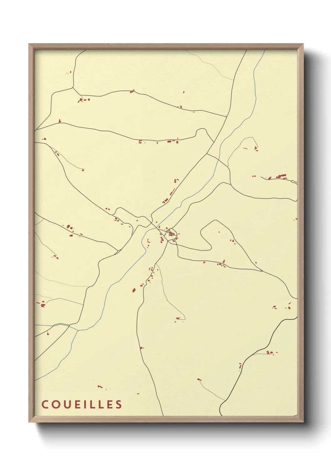 Une affiche de carte sur Coueilles