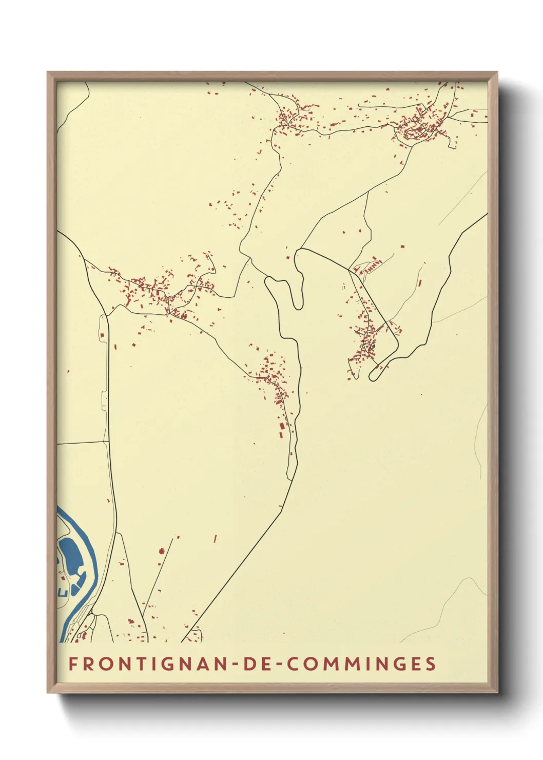 Un poster carteFrontignan-de-Comminges