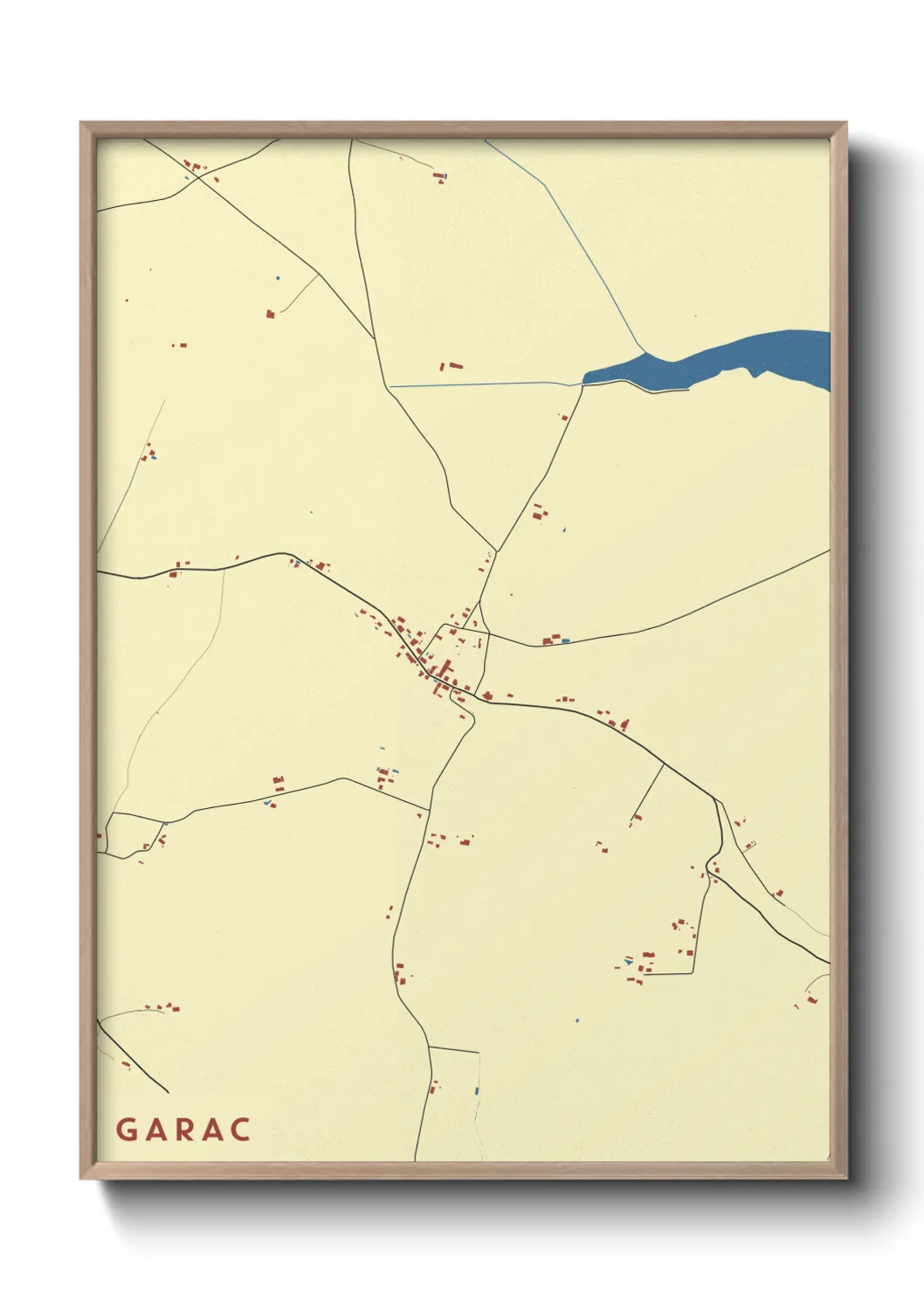 Une affiche de carte sur Garac