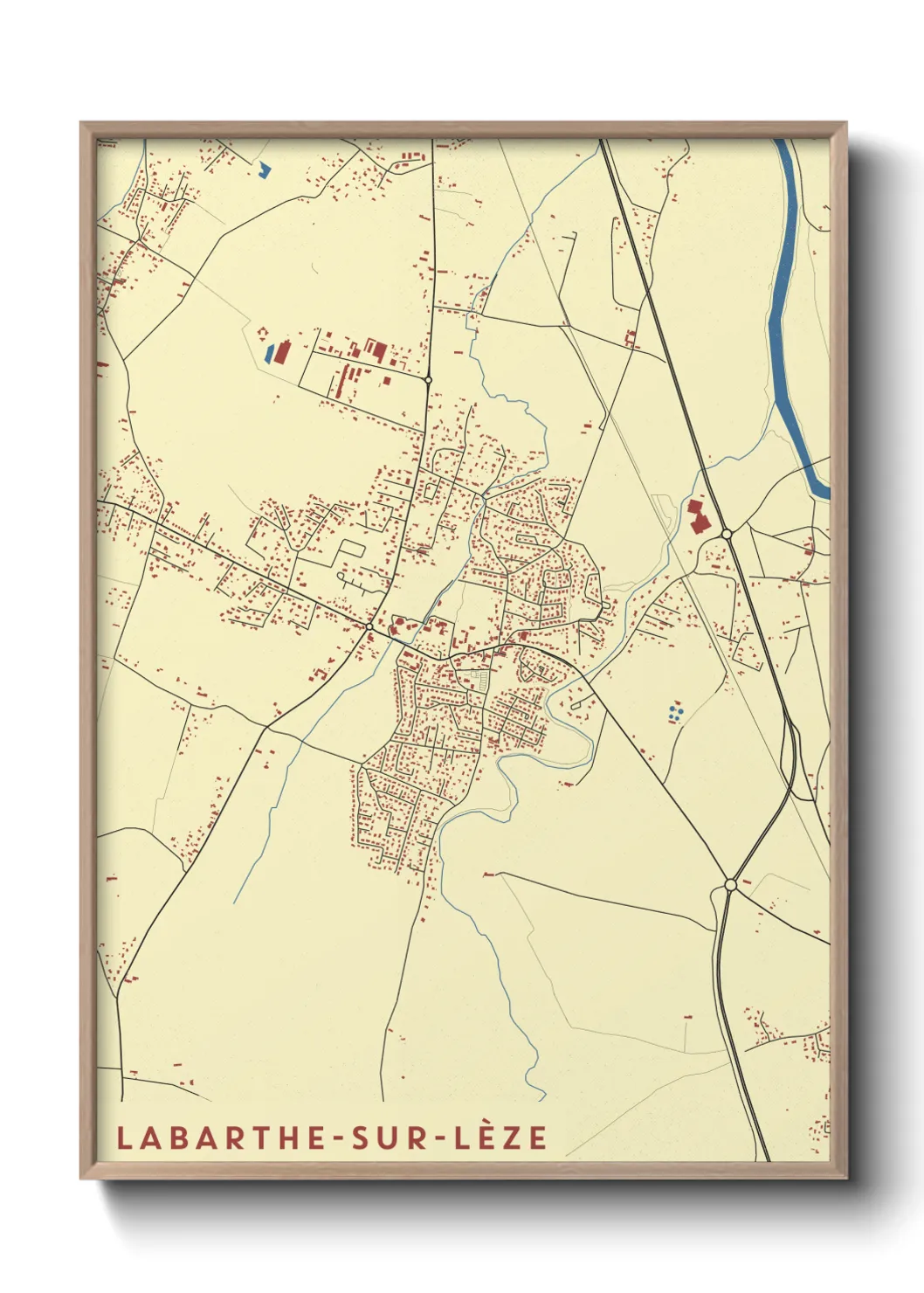 Une affiche de carte sur Labarthe-sur-Lèze