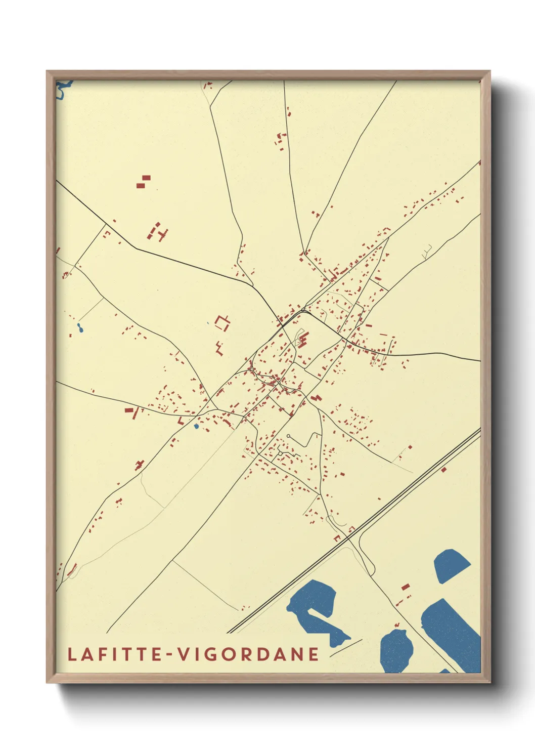 Une affiche de carte sur Lafitte-Vigordane