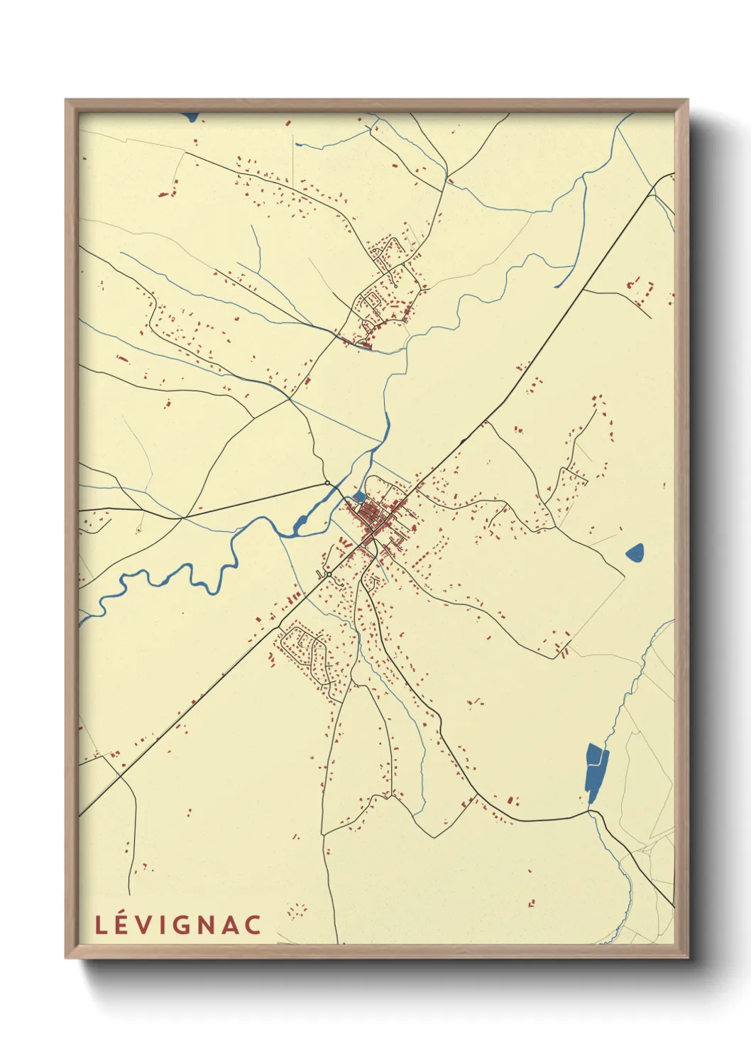 Une affiche de carte sur Lévignac