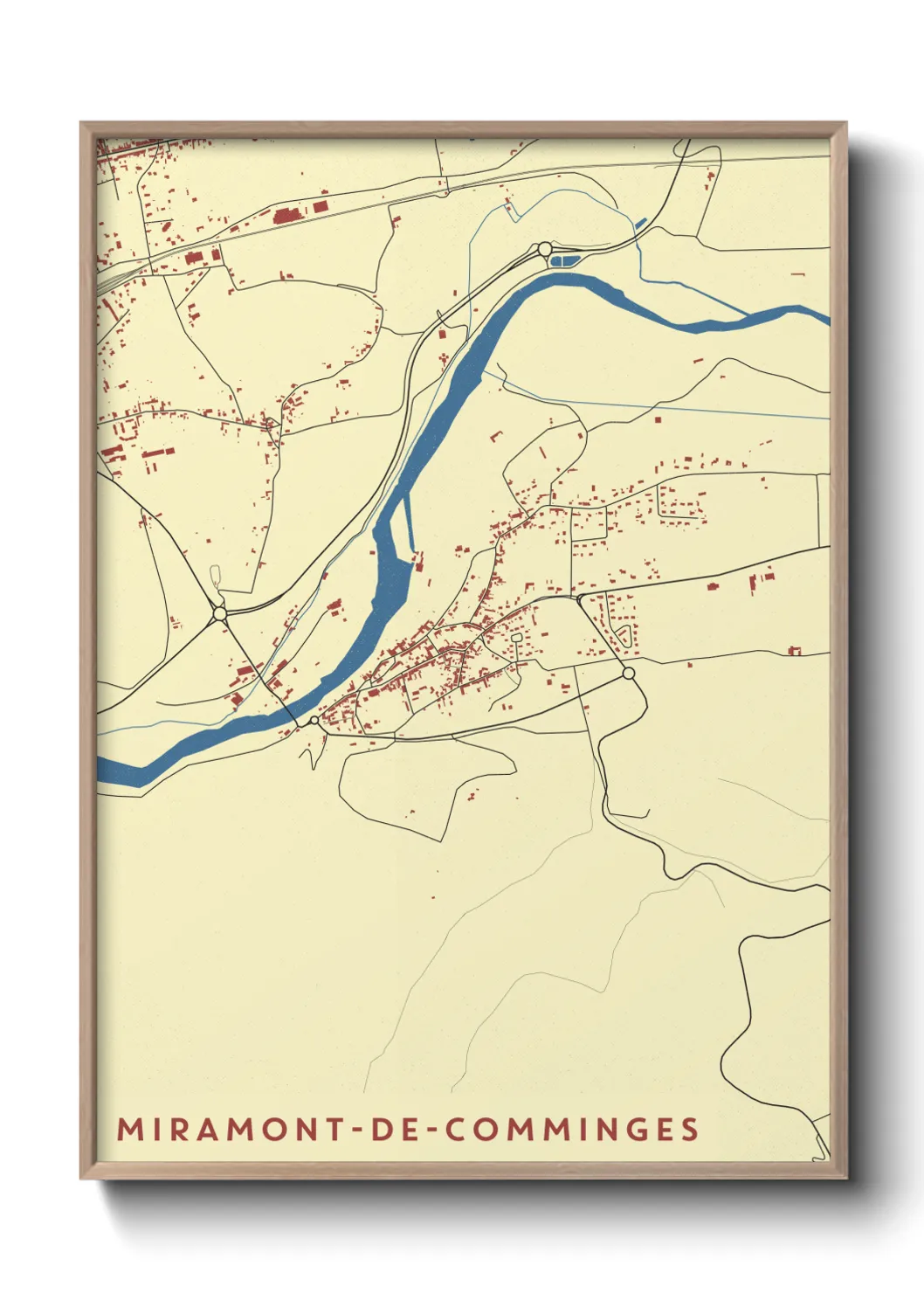 Une affiche de carte sur Miramont-de-Comminges