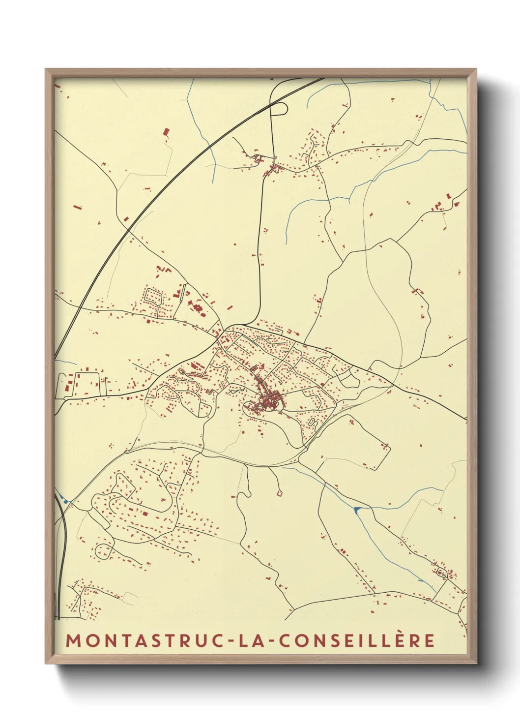 Une affiche de carte sur Montastruc-la-Conseillère