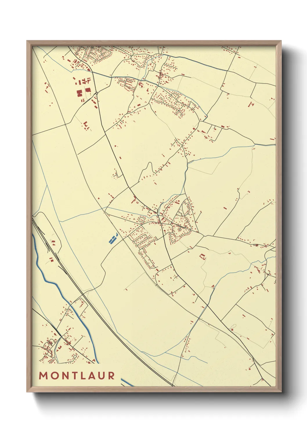 Une affiche de carte sur Montlaur