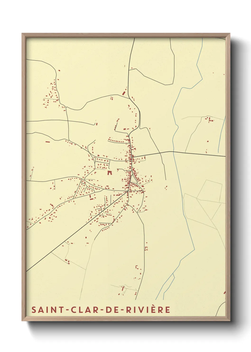 Une affiche de carte sur Saint-Clar-de-Rivière