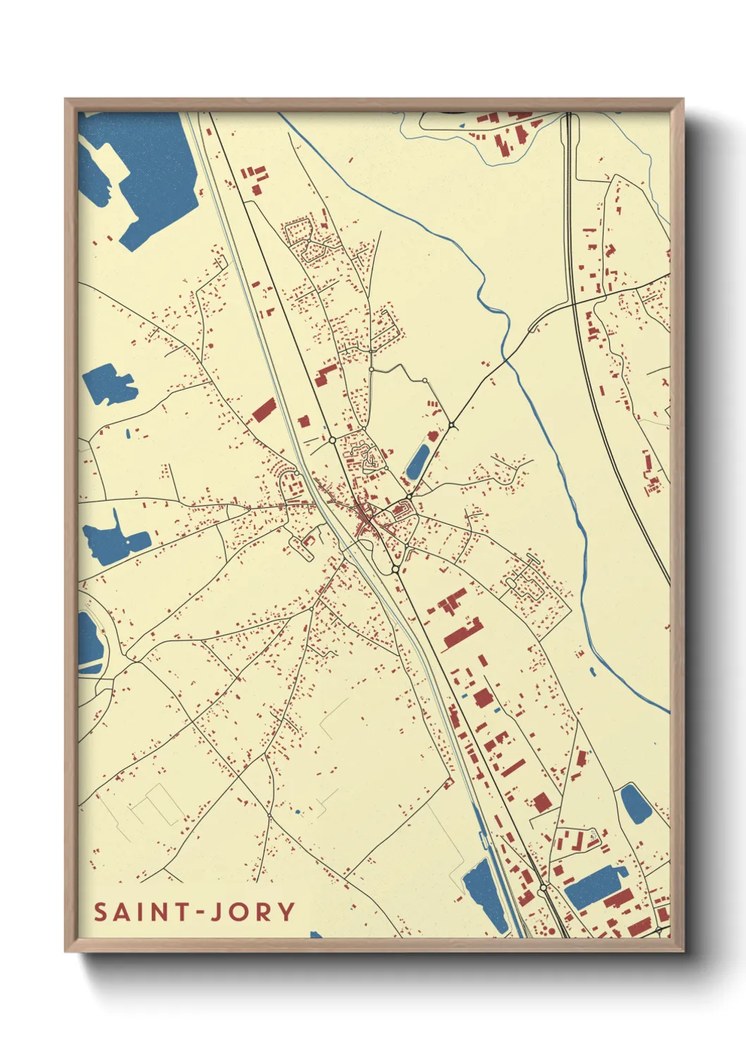 Une affiche de carte sur Saint-Jory