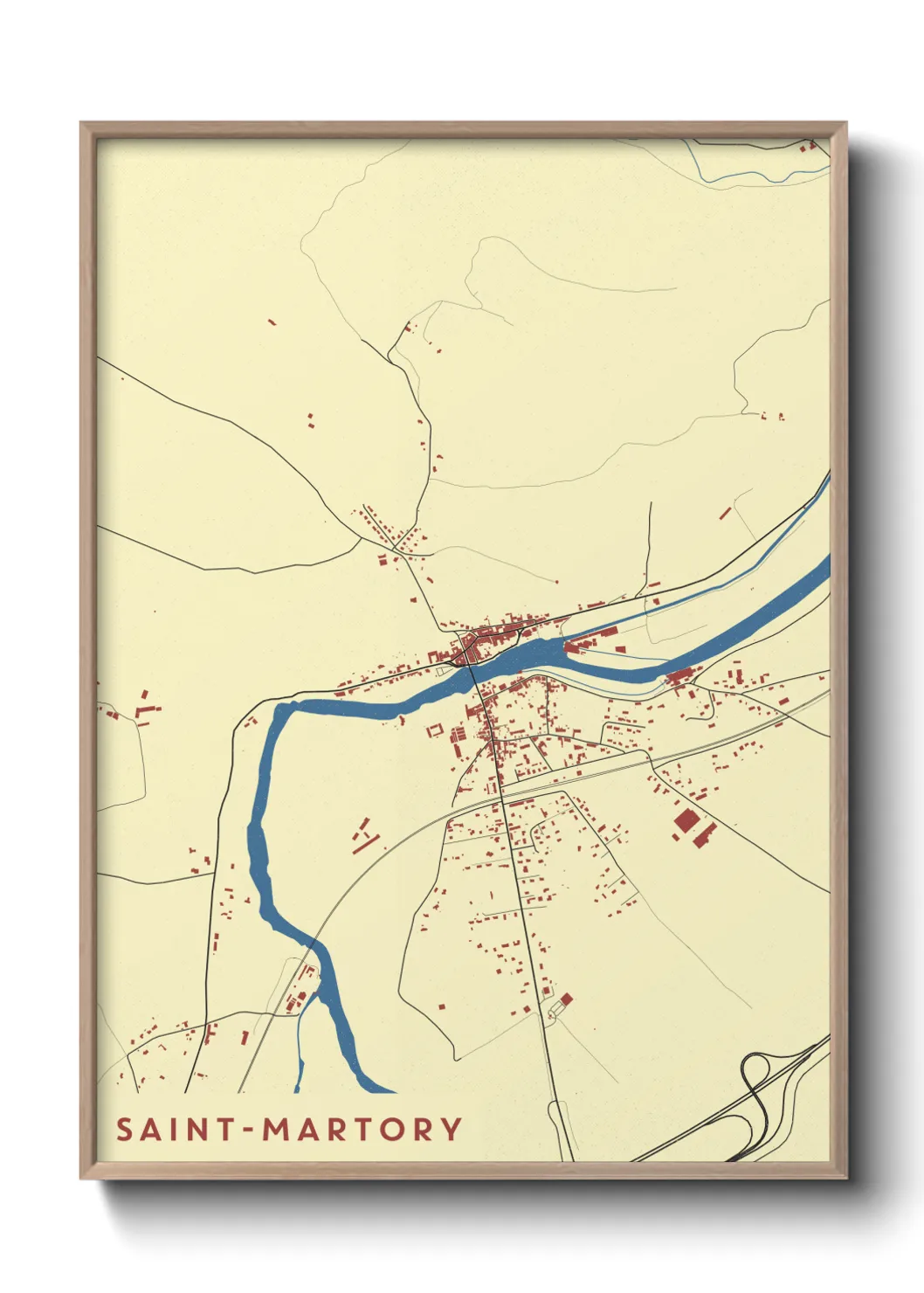 Une affiche de carte sur Saint-Martory