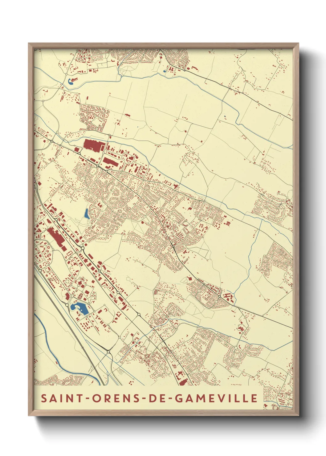Une affiche de carte sur Saint-Orens-de-Gameville