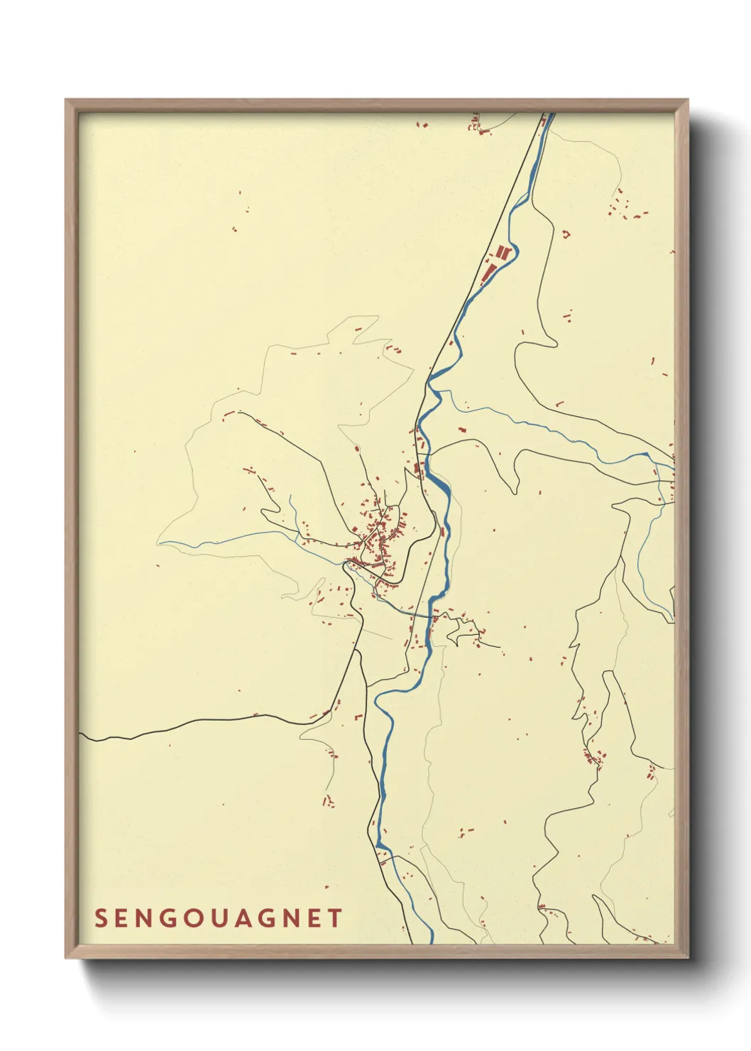 Une affiche de carte sur Sengouagnet