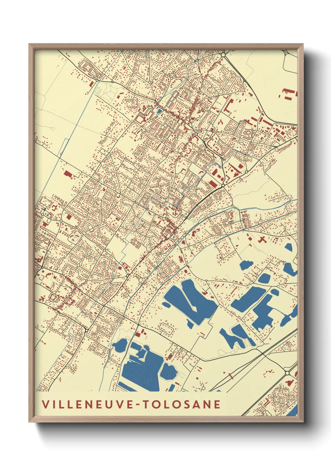 Une affiche de carte sur Villeneuve-Tolosane