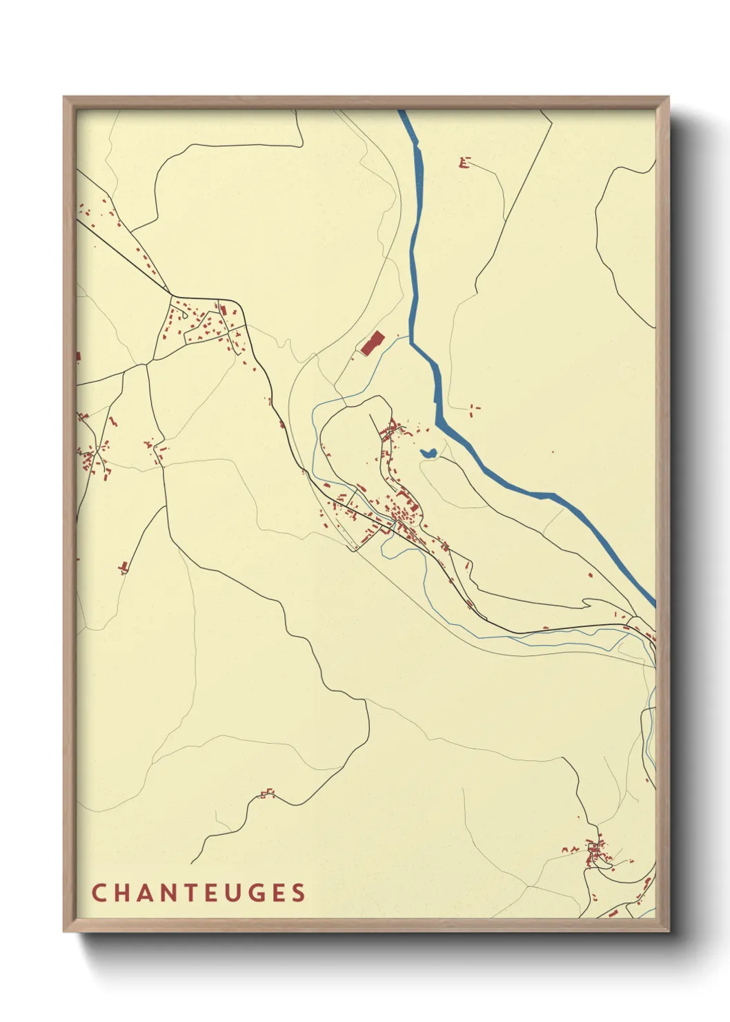 Une affiche de carte sur Chanteuges