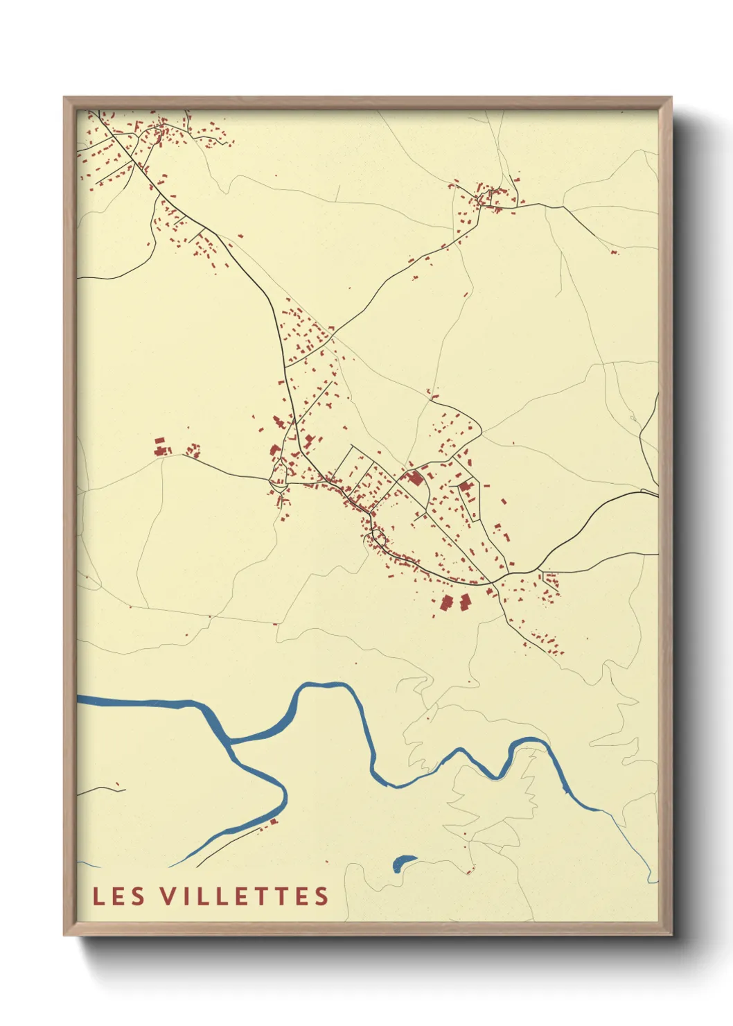 Une affiche de carte sur Les Villettes