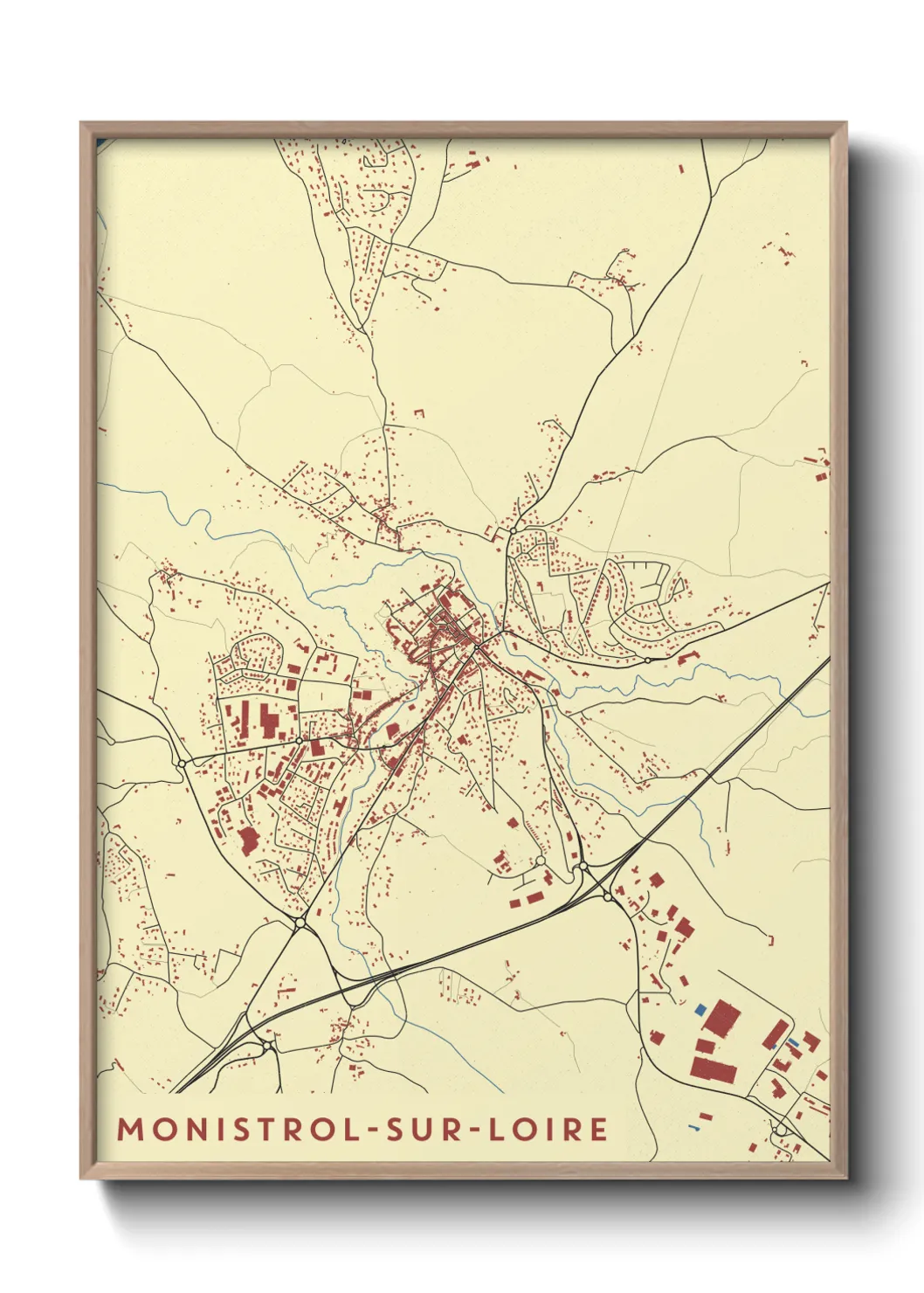 Une affiche de carte sur Monistrol-sur-Loire