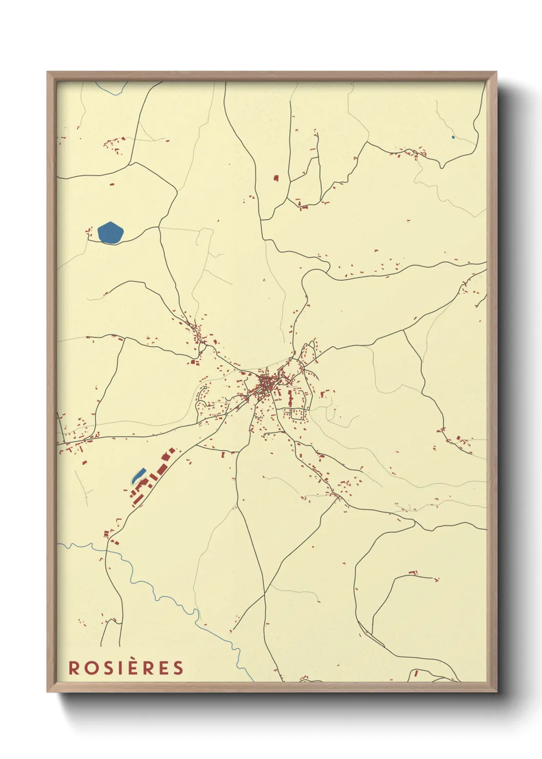 Une affiche de carte sur Rosières