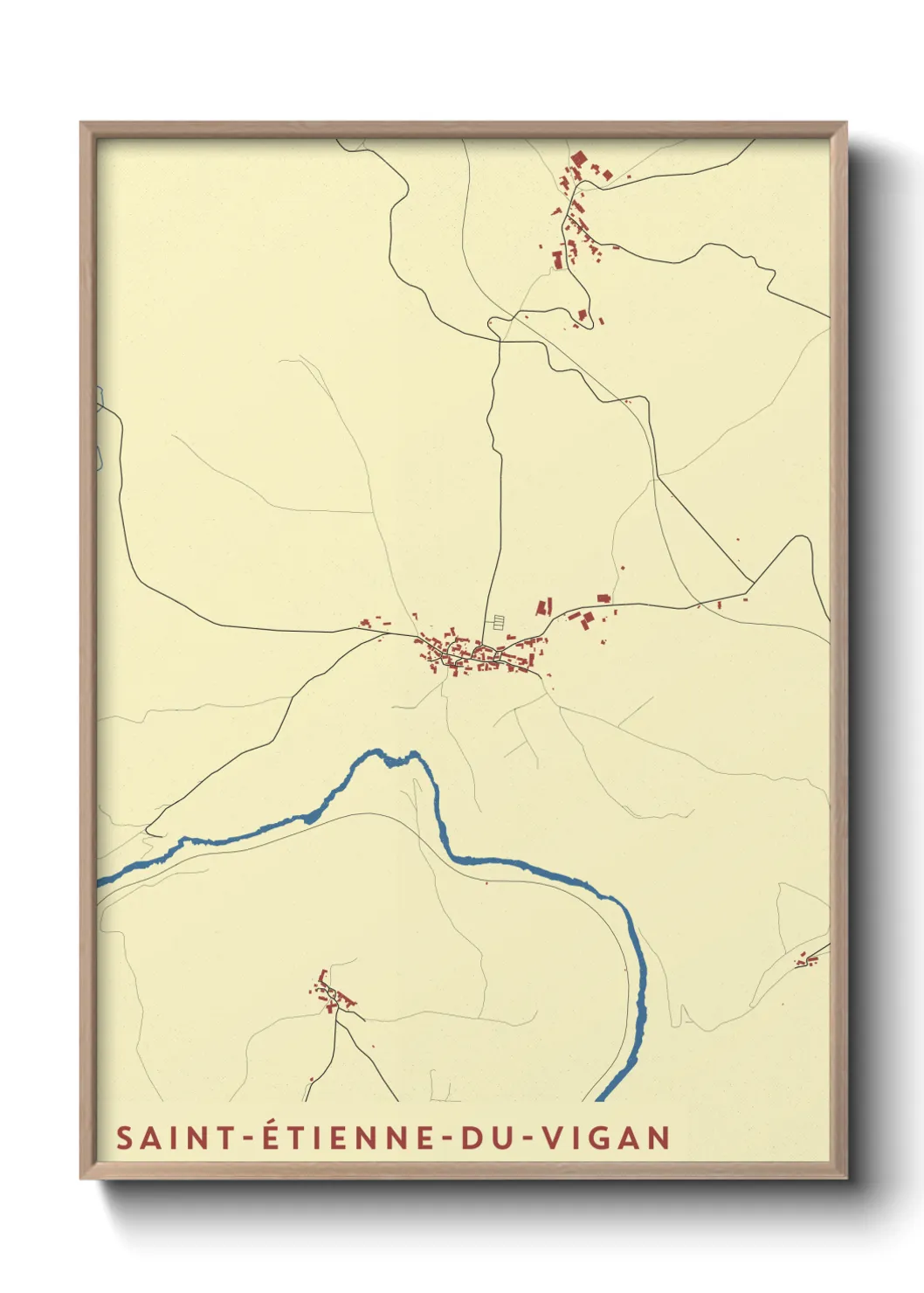 Une affiche de carte sur Saint-Étienne-du-Vigan